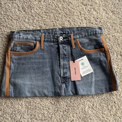 Miu Miu Upcycled Denim Mini Skirt – M – New w/ Tags