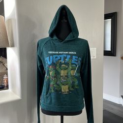 Teenage Mutant Ninja Turtles Hooded Sweatshirt, Green/black Size Medium