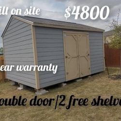16x12 Shed Double Door $4800/2 Free Shelves Built On Site