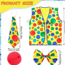 8 Pcs Clown Costume Set 