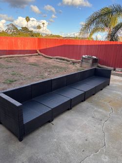 GREY Wicker Outdoor Sectional Sofa Set