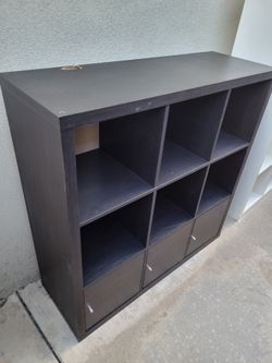 Black Brown Espresso ikea kallax 9 cube cubbie bookshelf shelves bookcase tv stand unit