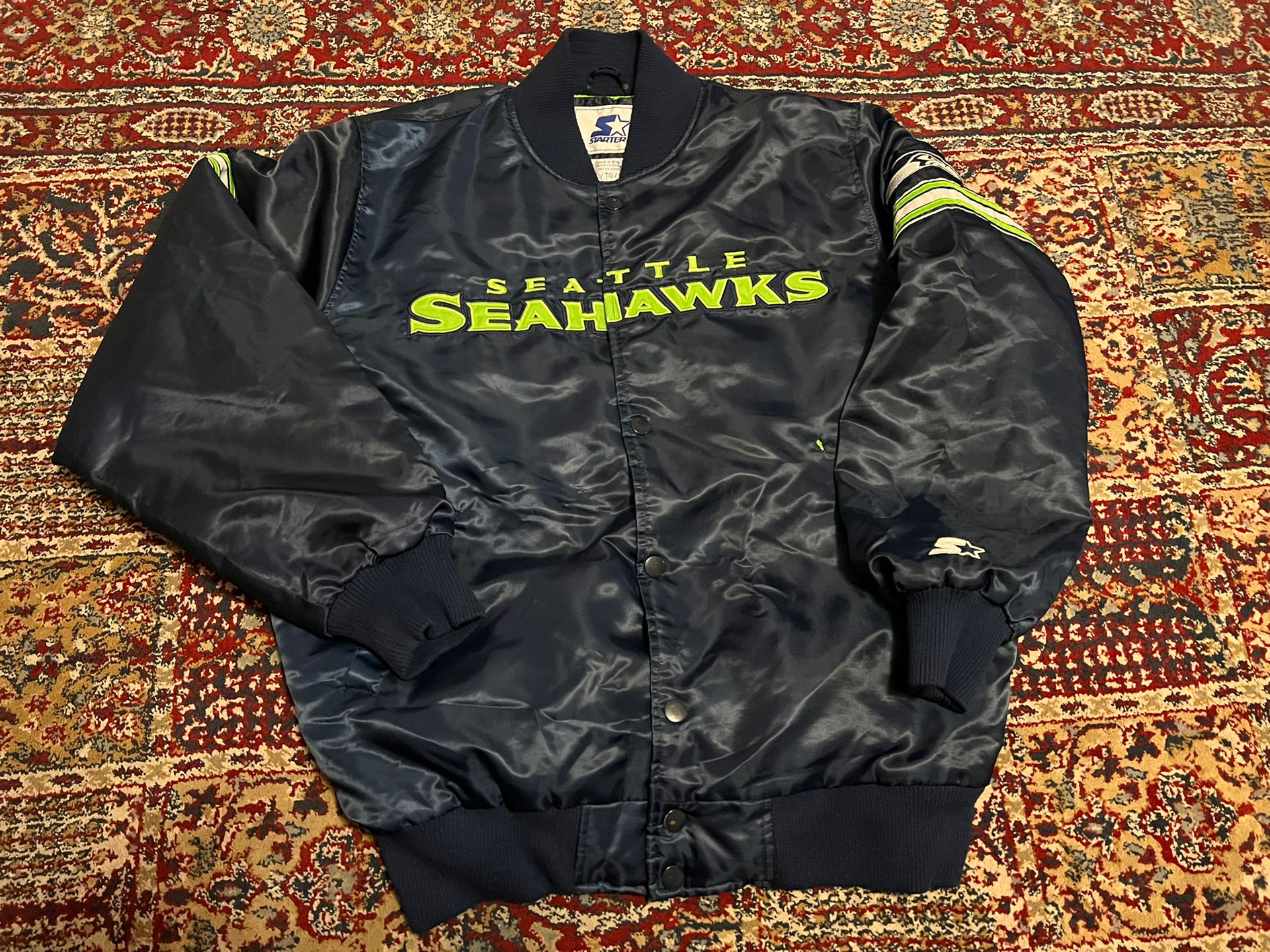 Vintage Starter Seattle Seahawks Varsity Jacket Size XL Not Wilson Lockett Metcalf