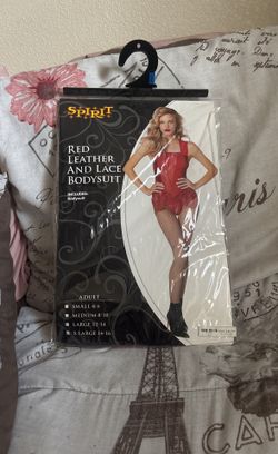 Red Leather Lace Body Suit
