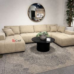 Modern Living Room Double Chaise Sectional Sofa