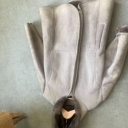 Real Shearling Leather Jacket Hood. Sz m / L