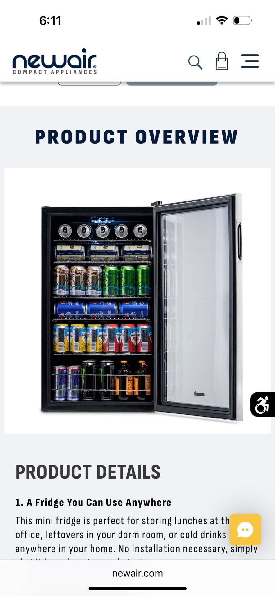 126 Cans Mini Fridge