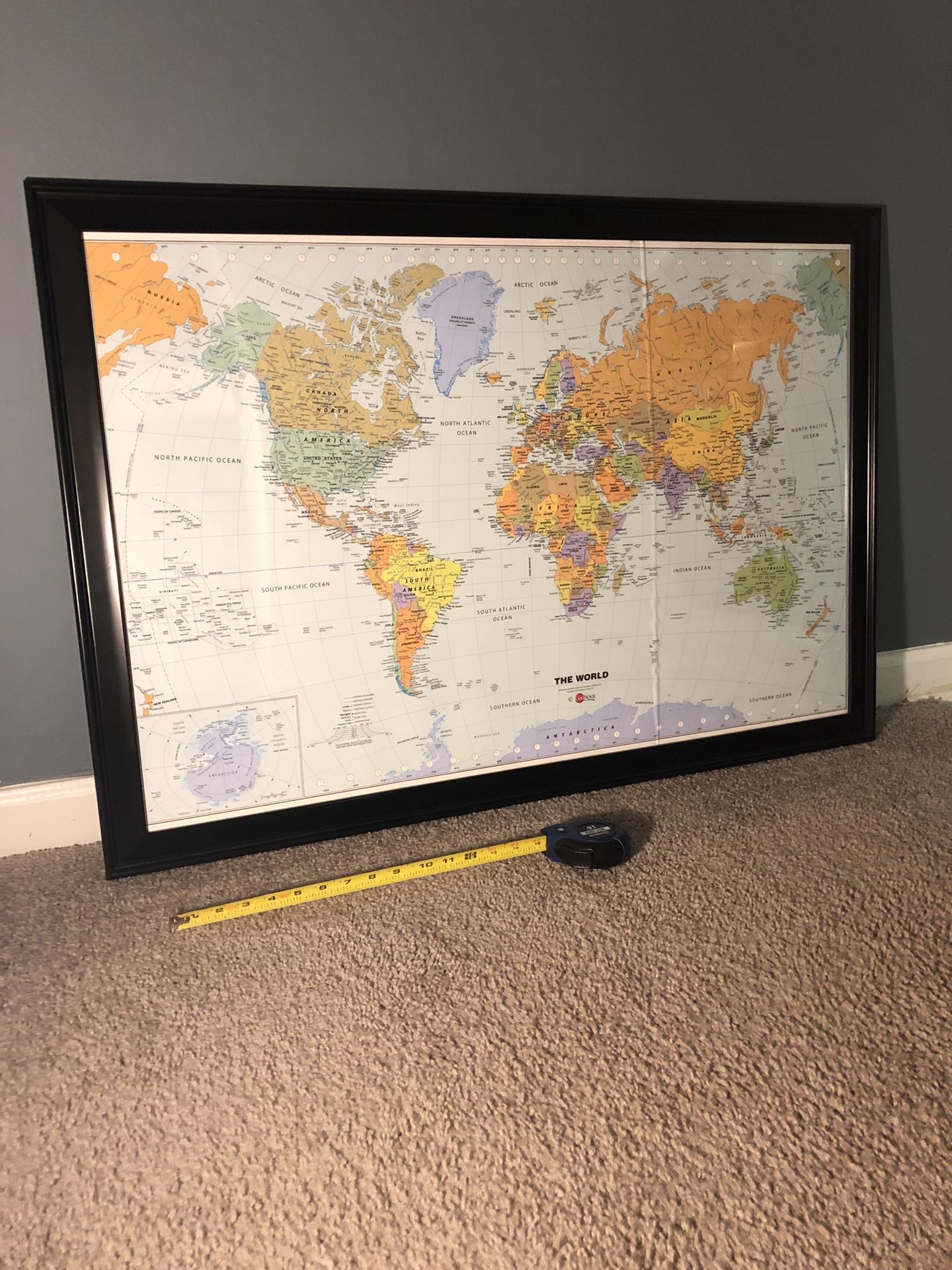 World Map - Framed
