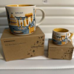 Starbucks EPCOT “You Are Here” Collection Mug & Mini Ornament Mug BUNDLE 