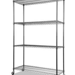 Alera ALE-SW604818BA 4-Shelf NSF Wire Shelving Unit w/ Casters – $100 (Brand New, In Box)