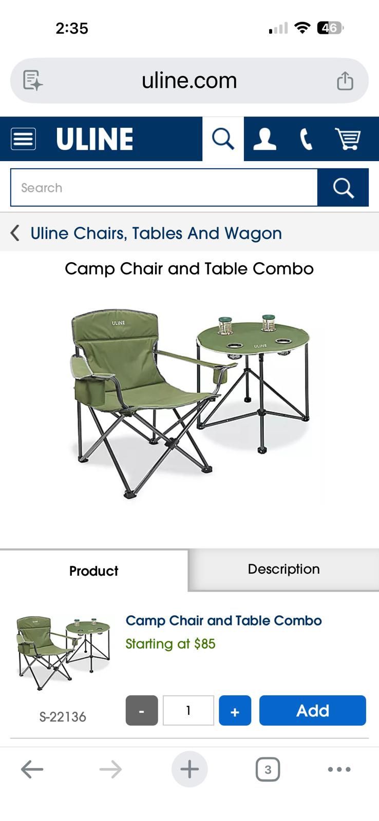 Camp Chairs and Table Set - New Nuevo