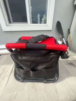 Folding husky works seat, brand new with bag and tool pouch underneath