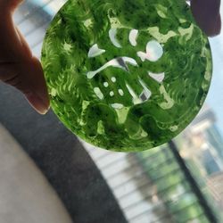 Vintage Carved Jade Disk