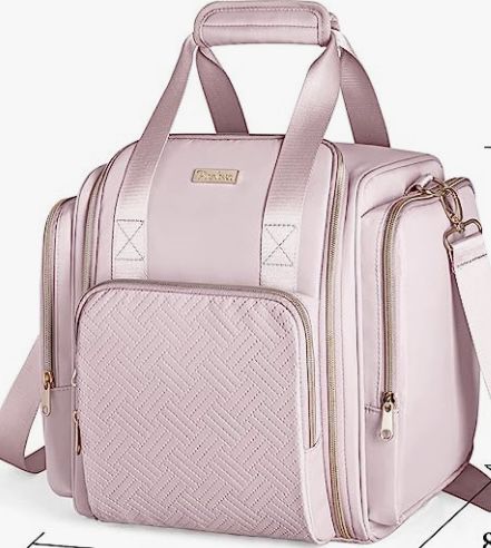 Prokva Travel Makeup Bag with 5 Removable Cases, Large Cosmetic Case Make  up Organizer with Strap and Multiple Storage Pockets, Pink (Patented Design)