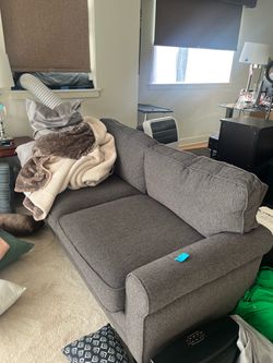 Gray Fabric Loveseat Sofa couch