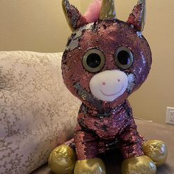 Giant unicorn beanie baby