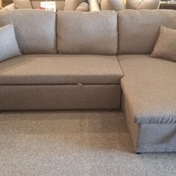 Brand New Gray Or Black Fabric Convertible Sofa Bed (87" x 57")