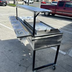 Taco Cart /griddle With  Warmers And Salsa Bar 
