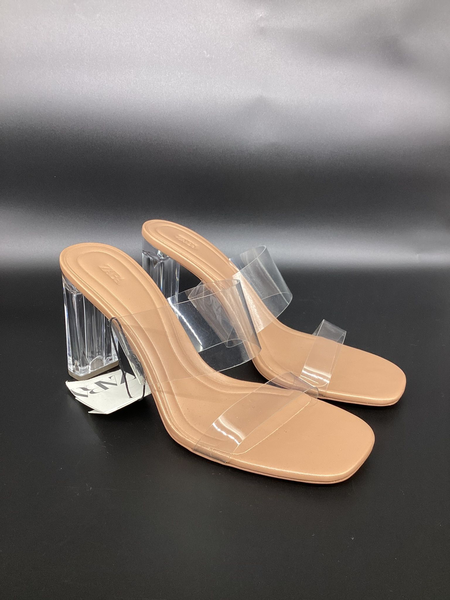 ZARA Clear Heel Sandals