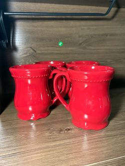 Princess house red 4 pc mug