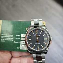Rolex Milgauss 116400 Silver Oyster Bracelet with Silver Bezel V Serial 2009