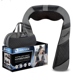 (101010-0) RESTECK Massagers for Neck and Back with Heat - Deep Tissue 3D Kneading Pillow, Electric Shiatsu Shoulder Massage, Foot, Legs,Body - Reliev