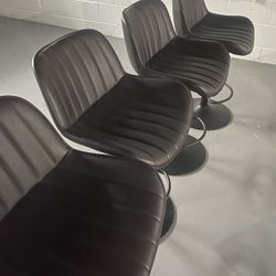 Black Faux Leather Bar Stools