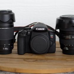Canon T8i DSLR + 24–105mm & 75–300mm Lenses – Ready to Shoot!