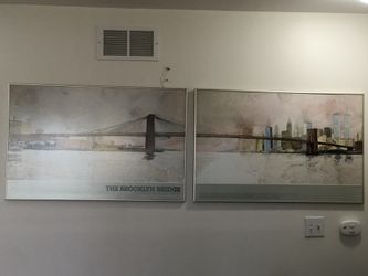 2-piece framed Brooklyn Bridge art-print , art collection item