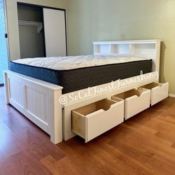 Queen Bed And Mattress With Drawers 