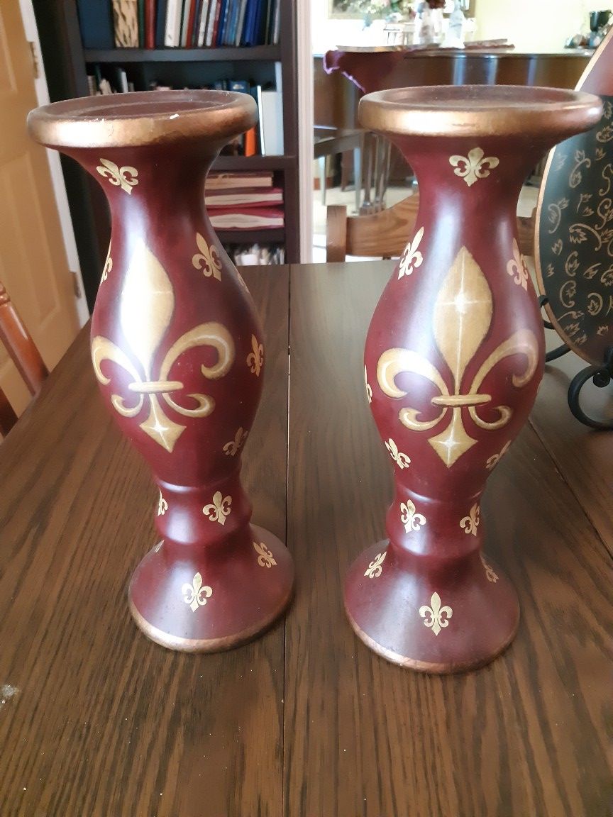 Burgundy candle holders