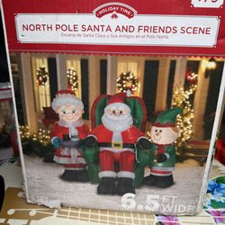 North Pole Santa And Friends Inflatable 