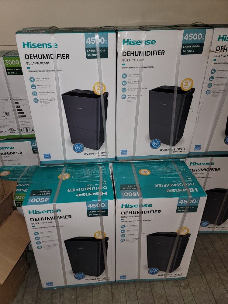 New Hisense 50-pints Dehumidifier With Built-in Pump