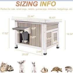 Outdoor Cat House Insulated, Winter Insulated and Thermostatic Outdoor Feral Cat House Weatherproof Solid Wood, Easy Assembly Cat Shelter with Open Ro