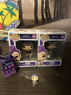 3 Rumi K-Pop Demon Hunters Collectibles 2 Funko Pops & Loungefly Mystery Pin