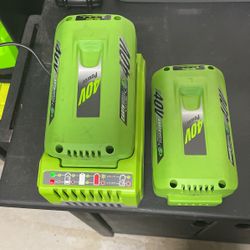 Earth wise 40v  2 Battery’s And Charger 