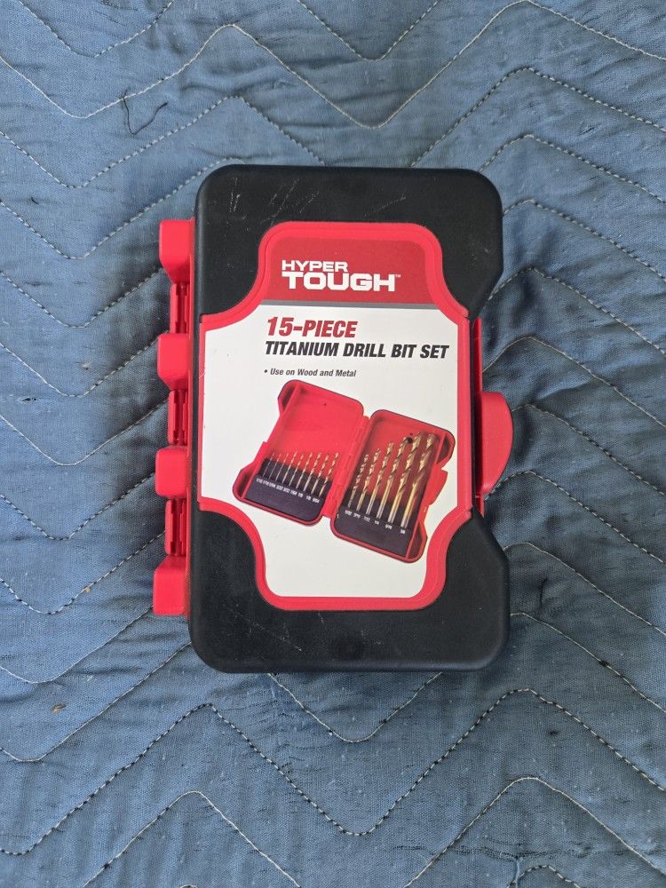 HYPER TOUGH 15 PIECE TITANIUM DRILL BIT SET