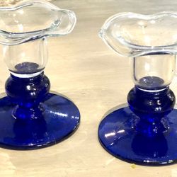 Princess House Crystal Candlestick Holders, Set Of Two