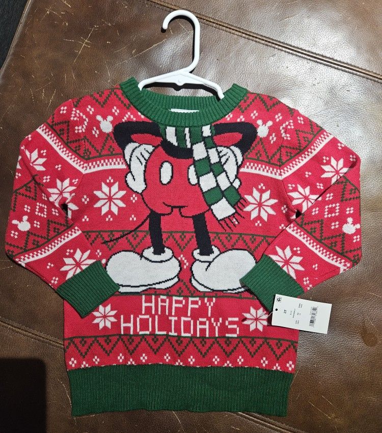 Mickey Mouse Holiday Sweater. Size 2T. $10