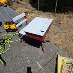 Antique Metal/wood School Desk