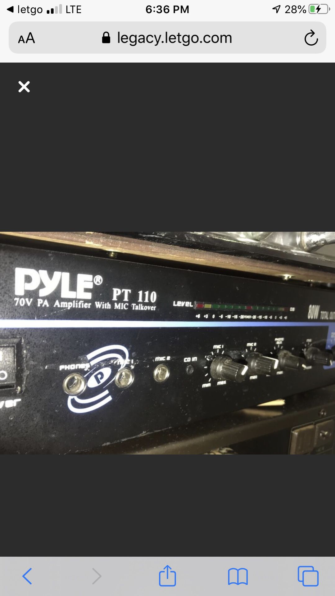 Pre amplifier “Pyle “ pt 110