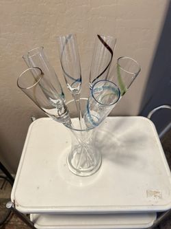 Glass Champagne flute stems with Vase