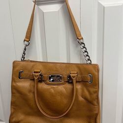 MK Large Hamilton Bag Snake Skin Cognac