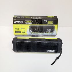 Ryobi Verse Compact Speaker FVA51K. This speaker has USB Lithium power. Bluetooth connectivity for easy pairing. IP67 dust and water proof, so it's su