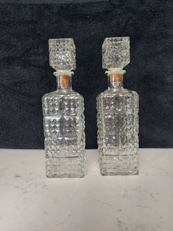 Vintage Federal Glass Alcohol Decanters