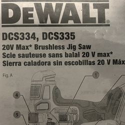 20v Max  Dewalt Brushless Cordless Jig saw