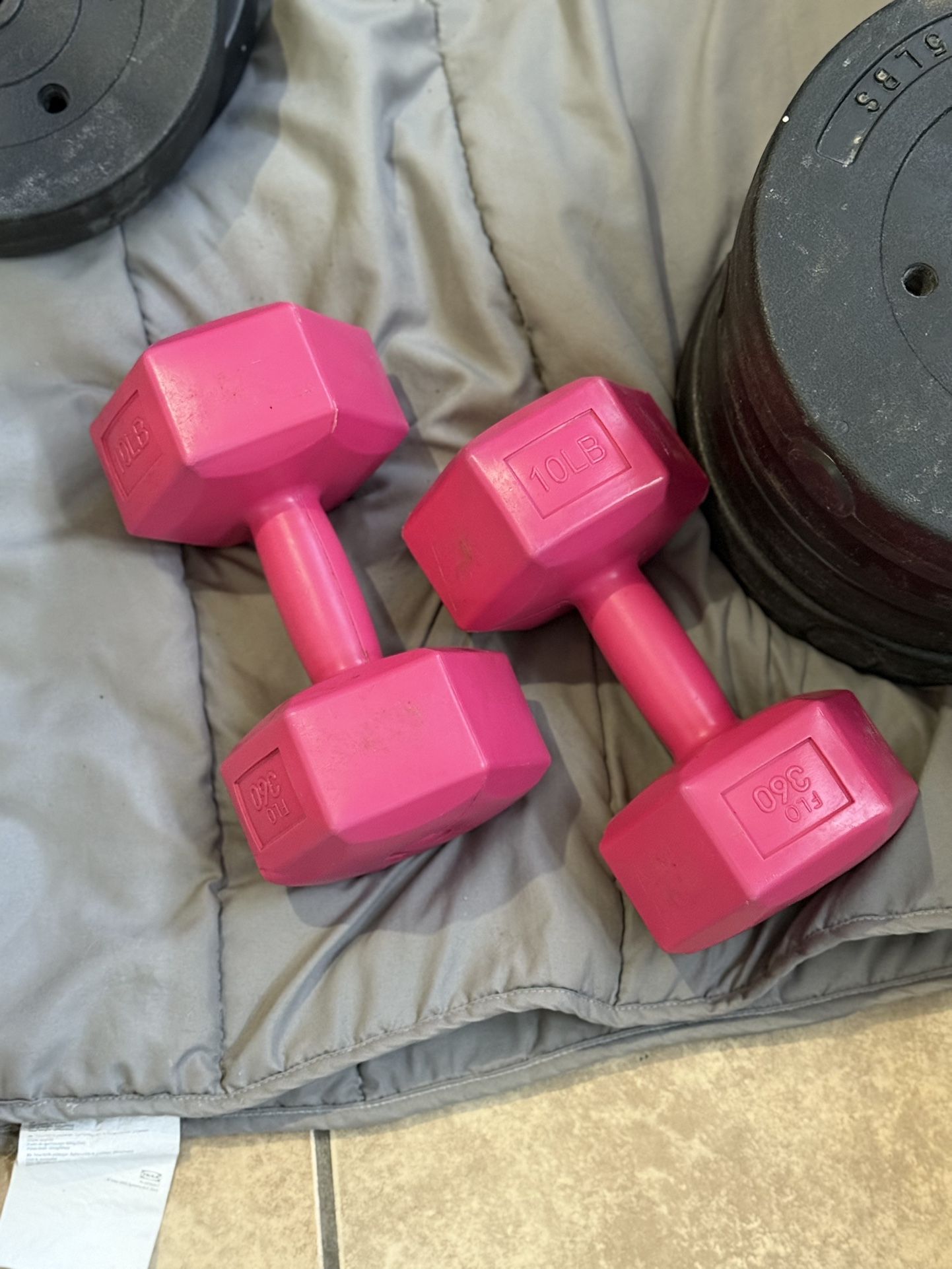 Pink 10Lb Dumbbells