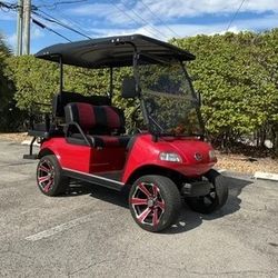 2022 LITHIUM RED 4 PASSENGER SEAT EVOLUTION LSV STREET LEGAL GOLF CART CLASSIC
ALLOY RIMS CHARGER lights FLIP SEAT turn signals