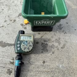 Fertilizer, spreader, and automatic digital sprinkler system