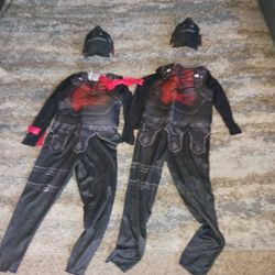 2 clean fortnite Dark Knight Costumes with Masks 1 is youth medium one is youth large asking $20 each both for $30 cash only pls thanks must pick up B